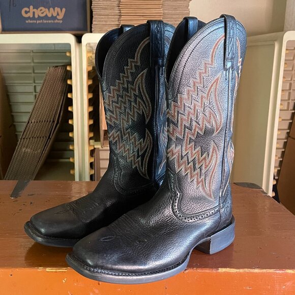 ARIAT Men's Size 8.5 D Tycoon Black Leather Square Toe Boots Style 10017328 - Picture 1 of 10